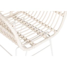 DKD Home Decor Silla de Jardín y Terraza de Ratán Sintético Blanco 62 x 81 x 57 cm (2 Unidades) Precio: 143.49999961. SKU: B12HZ97PQ7