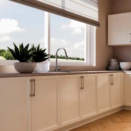 Emuca Lote de 5 tiradores para mueble Paiporta, L192mm, intereje 160mm, Zamak, Niquel Satinado