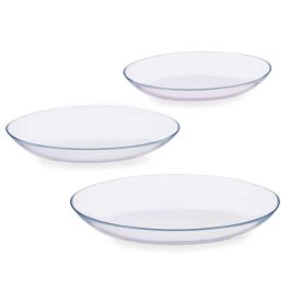 Pasabahce Set 3 Platos Ovalados Invitation de Vidrio 21x16 cm, 25x18.8 cm y 29x22 cm Transparente (4 Unidades)