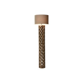DKD Home Decor Lámpara de Pie Colonial Natural Beige de Mango y Poliéster, 41.5x158x41.5 cm, E27 50W