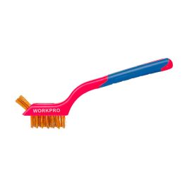 Workpro Cepillos de Alambre Soldador, Juego 3 Piezas Nylon, Latón, Acero Inoxidable Mango Bi-material