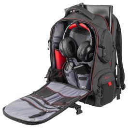 GENESIS Pallad 550 Mochila para Gaming 43,9 cm (17.3") Negro, Rojo con Compartimento para Portátil y Accesorios