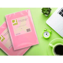 Q-connect Papel Color DIN A4 80 gr Rosa Paquete 500 Hojas
