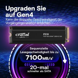Crucial P310 SSD 2TB M.2 NVMe PCIe Gen4 7100 MB/s con Disipador