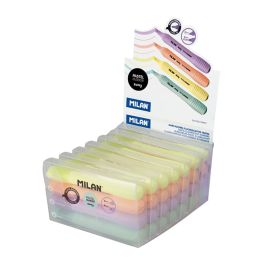 Milan Kit 4 fluorescentes modelo Sway Original - Rotuladores fluorescentes punta biselada 2-4mm, colores pastel (amarillo vainilla, verde mint, naranja apricot, lila lavender)
