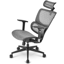 Sharkoon C30M Silla Oficina OfficePal, Asiento/Respaldo de Malla Gris, Reposabrazos 3D, Ergonómica, hasta 120kg