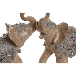 DKD Home Decor Figura de Indio Beige de Resina y Acrílico 11 x 22.5 x 22.5 cm (4 Unidades)