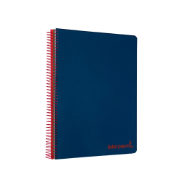 Liderpapel Cuaderno Espiral A4 Micro Wonder Tapa Plástico 120 Hojas 90gr Cuadro 5mm Banda 4 Taladros Color Azul Marino