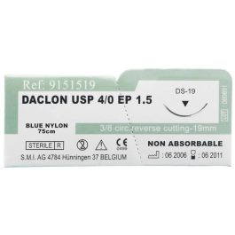 Sutura Daclon Nylon Blue 1 Ds30 3-8 75 cm 12 Unidades Smi Precio: 33.8678994071. SKU: B19SGXZWRW