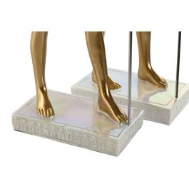 Figura Oriental DKD Home Decor Blanco Dorado 11.5 x 36 x 7 cm (2 Unidades)