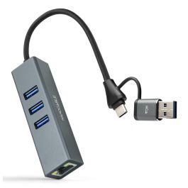 NANOCABLE CONVERSOR USB-C+USB-A/M 3.0 ETHERNET+ 3xUSB-A 15CM Precio: 14.95000012. SKU: B1HVKDEM4M