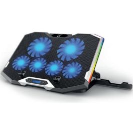 Ewent EW1260 Soporte Refrigerador RGB para Portátil con 6 Ventiladores Ajustables, Pantalla LCD y USB Hub, Compatible hasta 17" Precio: 30.59000032. SKU: S0233998