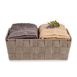Cesta de Tela Rectangular Sin Asas 24 cm Beige Kipit - 20x24x8 cm, Poliéster, 2.4L (24 Unidades) Cesta de Tela Rectangular Sin Asas 24 cm Beige Kipit - 20x24x8 cm, Poliéster, 2.4L (24 Unidades)