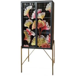 DKD Home Decor Decoracion Pared Tropical Set 3 Piezas Amarillo Rosa Metal Cristal Hojas 122 x 122 x 3 cm