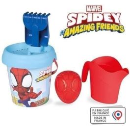 Smoby SMO862194 Regadera Infantil Spidey y Cubo de Playa con Accesorios Juego Garni para Niños Fanáticos del Hombre Araña y Aventuras al Aire Libre