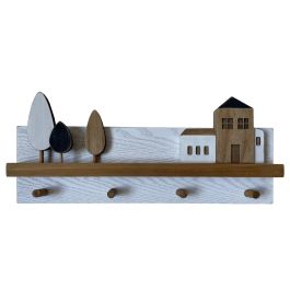 Perchero Pared Urban DKD Home Decor Blanco 4 x 17 x 40 cm