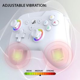 Subsonic SUB1709241285386 Controlador Inalámbrico para Nintendo Switch, LED Programables, Vibración y Giroscopio, Blanco