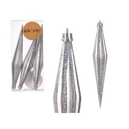 Set 3 Adornos Navidad Plata 17 cm Krist+ - PVC (12 Unidades) Precio: 59.69000059. SKU: B1JAYCVAG6