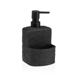 Versa Dispensador de Jabón Viti Gris con Estropajero de Resina 10 x 17.5 cm (2 Unidades)