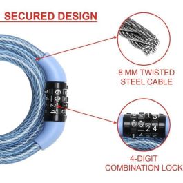 MASTER LOCK Candado con combinación de cable - 1,20mx8mm