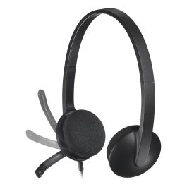 Logitech H340 USB Headset, Auriculares con Micrófono con Cancelación de Ruido para Llamadas y Uso Diario