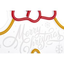 DKD Home Decor Decoración Luminosa Navidad Tradicional con Campanas LED Amarillo para Pared 1.5x26.5x30 cm Funciona con Pilas AA