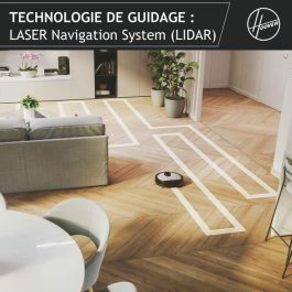 Hoover HG510D Robot Aspirador en Seco con Navegación Láser, Cepillo XL, WiFi, Potente y Ultra Silencioso 68 dBA, Autonomía 90min