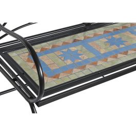 Banco DKD Home Decor Negro Multicolor Mosaico 111 x 54 x 88 cm Banco DKD Home Decor Negro Multicolor Mosaico 111 x 54 x 88 cm