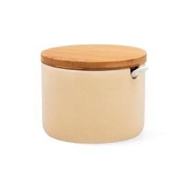 Quid Azucarero Tu Y Yo de Porcelana y Bambú, Color Beige, Acabado Liso, 9,5x9,5x8 cm. Ideal para uso diario, duradero y 100% saludable. Precio: 4.68999993. SKU: S2709997