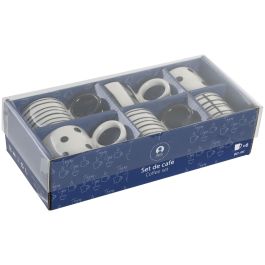 Cafe Glam DKD Home Decor Blanco Negro 12 x 7 x 25 cm Set de 6 Cafe Glam DKD Home Decor Blanco Negro 12 x 7 x 25 cm Set de 6