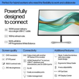 HP 527pu Monitor Series 5 Pro 27" QHD USB-C con 100W Power Delivery para PC y periféricos en casa u oficina