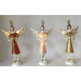 DKD Home Decor Figura Decoración Navidad Ángel LED Fantasía Surtida Metal Rojo Rosa Dorado 7x36x17 cm (6 Unidades) Precio: 64.62852. SKU: B1GHHYJN5G