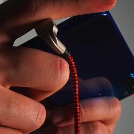 Elbe CA-199 Cable Gaming USB-A a Type-C 1M 90º Durabilidad Nylon Trenzado Aluminio