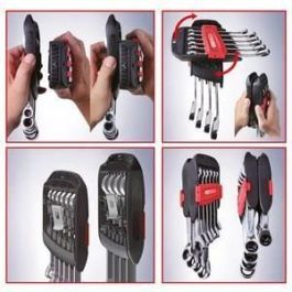 KS TOOLS 503.4250 Juego de Llaves Combinadas de Trinquete Gearplus 10 Piezas - 8 a 19 mm