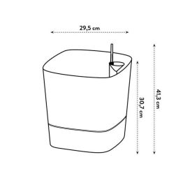 ELHO - Maceta - Greensense Aqua Care Square 30 - Cemento claro - Interior/exterior - Ø 29,5 x H 30,2 cm