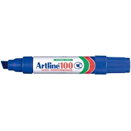 Rotulador Artline Marcador Permanente 100 Azul Punta Biselada 6 unidades