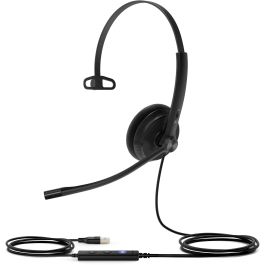 Yealink Auriculares UH34 Lite Mono Teams USB-C/A para Oficina/Centro de Llamadas, Conexión USB, Certificado para Microsoft Teams