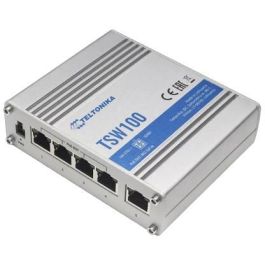 Teltonika TSW100 Switch Industrial 5 puertos Gigabit Ethernet, 4 PoE+ (120W) para redes de automatización
