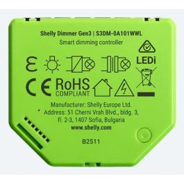 Shelly Dimmer Gen3 Controlador de Luz LED Regulable Inalámbrico Empotrable Messfunktion Unterputz 150W 200W Negro