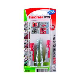 Fischer Duopower Blister 2 tacos+alcayatas ø10x50mm 535002 para hormigón, ladrillo hueco, paredes Precio: 5.68999959. SKU: S7905790