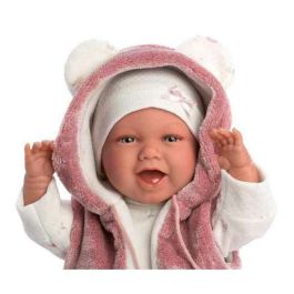 Muñeca recien nacida mimi sonrisas con chaqueta fucsia de pelo y chupete 40 cm cuerpo tela Precio: 52.5000003. SKU: B1GFG3KHYM