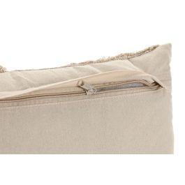 DKD Home Decor Pack de 2 Cojines Boho de Algodón Crudo 30x50 cm, Hechos a Mano, con Cremallera y Relleno de 380g