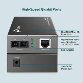 Omada MC210CS Conversor de Medios Gigabit Fibra Monomodo 1000BASE-LX a Ethernet 1000BASE-T 1310nm Conector SC 15km