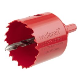 Wolfcraft Sierra de corona bimetal Ø51 x 40 mm para madera, metal, plástico, placas construcción en seco y aislante