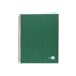 Liderpapel Cuaderno Espiral A5 Micro Papercoat Tapa Forrada 140 Hojas Cuadro 5mm Banda Verde
