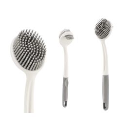 Cepillo para fregar con asa de silicona Arte Regal 28x6x5 cm - Blanco/Gris (36 Unidades) Precio: 54.49999962. SKU: B1BXNLPSRT