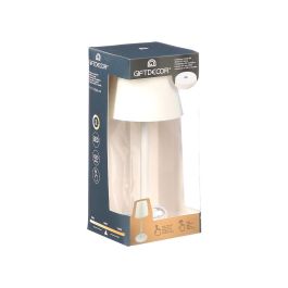 Giftdecor Lámpara Sobremesa Metal LED USB Blanco 11x26.5x11cm con 2 Tipos de Luz