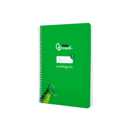 Liderpapel Cuaderno Espiral A5 Pautaguía Tapa Blanda 40 Hojas 75gr Cuadro Pautado 4mm Verde