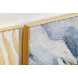 Cuadro Glam DKD Home Decor Blanco Dorado 3 x 80 x 240 cm Set de 3