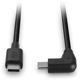 LINDY Cable USB 2.0 Tipo C, 90° Angular, 1m, USB C Macho a USB C Macho, Negro